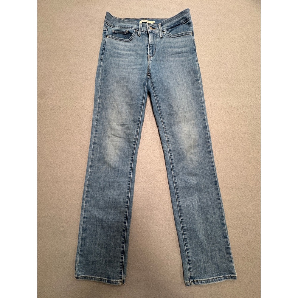Levi's 314 Jeans Women's 28/6 Blue Med Wash Mid Rise Shaping Straight Whiskered